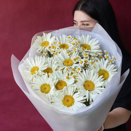 Дуобукет из матрикарии и ромашки