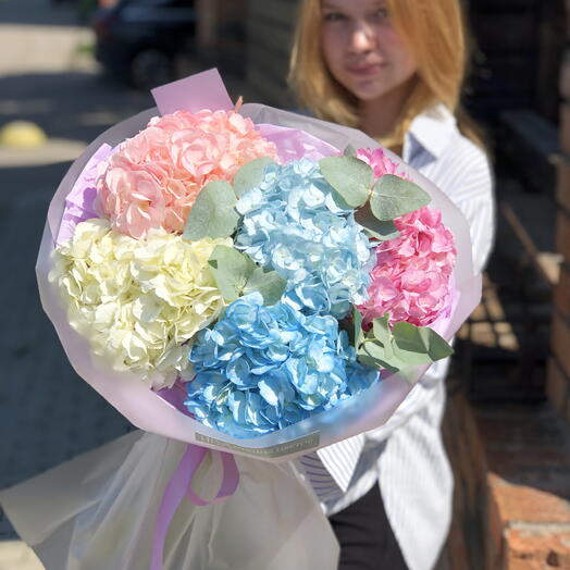 Гортензии большой яркий букет 🌸🩷