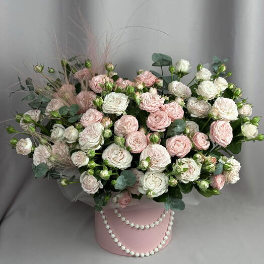 Шикарная композиция в шляпной коробке🥰 мадам бомбастик, эвкалипт