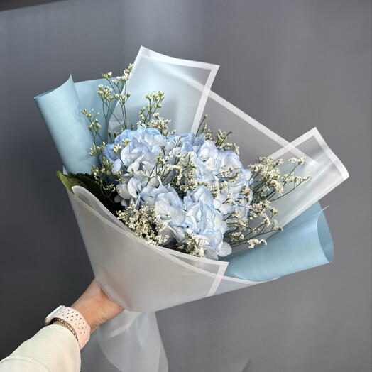 Голубая гортензия с лимониумом🦋