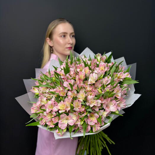 Монобукет из 51 розовых альстромерий | Розовая альстромерия (51)
