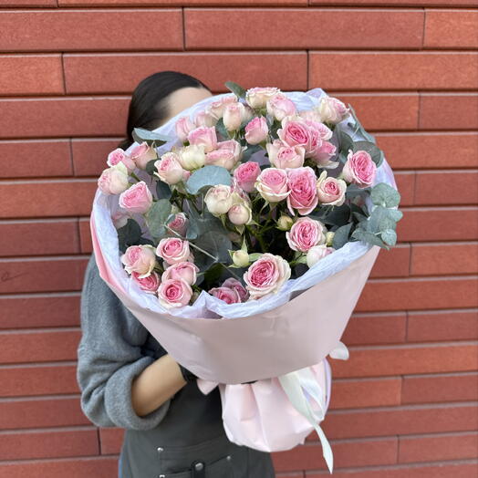 Розовая мечта / кустовые розы и эвкалипт 🎀