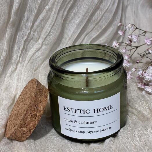 Аромасвеча ручной работы ESTETIC HOME plum   cashemere