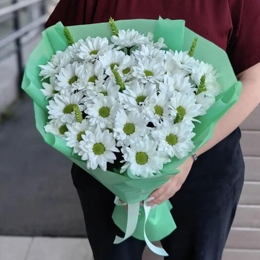 Букет с ромашками и колосками