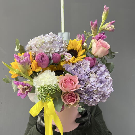 Сиреневая композиция с Подсолнухами 🌼