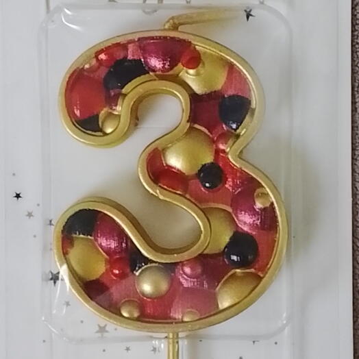 Свеча для торта " 3 "