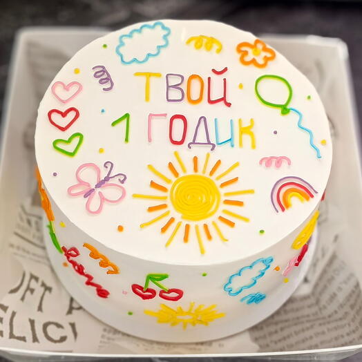 Бенто торт на годик, 1 год, на день рождения