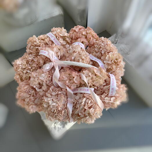 Корзина розовых гортензий Fleur 🌺