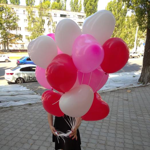 Связка шаров сердечек (15шт)