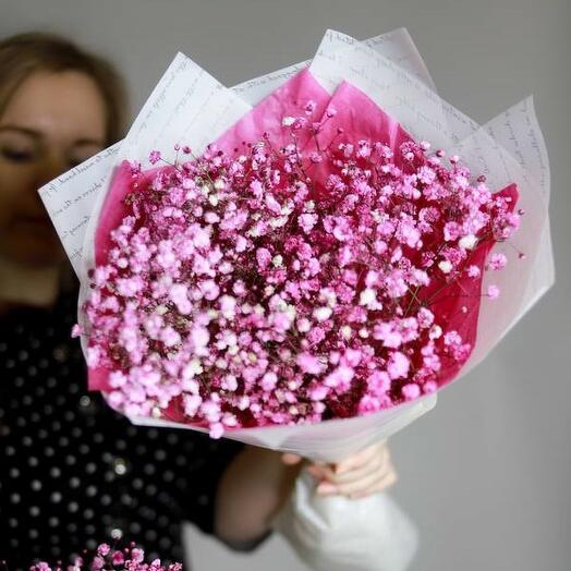 Bouquet "Pink gypsophila"