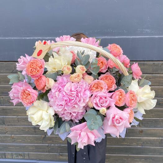 Author's basket with flowers