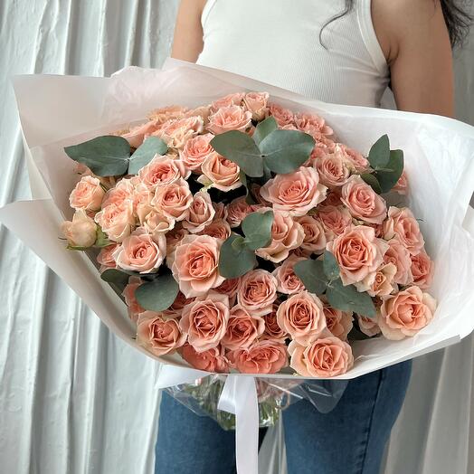 25 rosas de arbusto de melocotón (ramo N22)