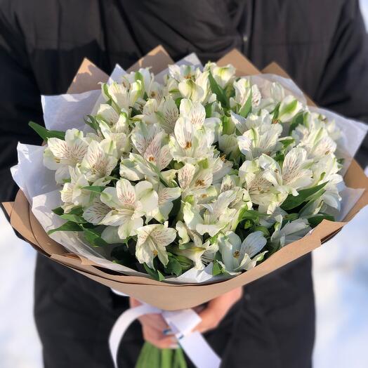 White alstroemeria in crafting