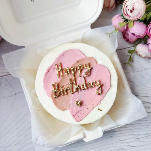 Бето-торт Happy birthday в золотом