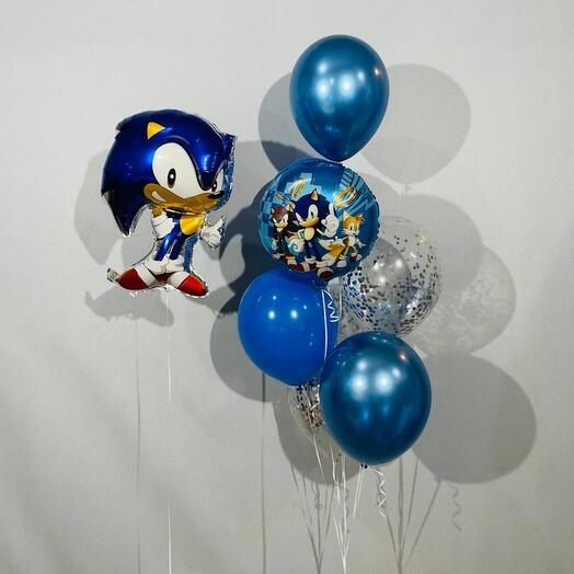 Гелиевые шарики Соник Sonic 7 шт