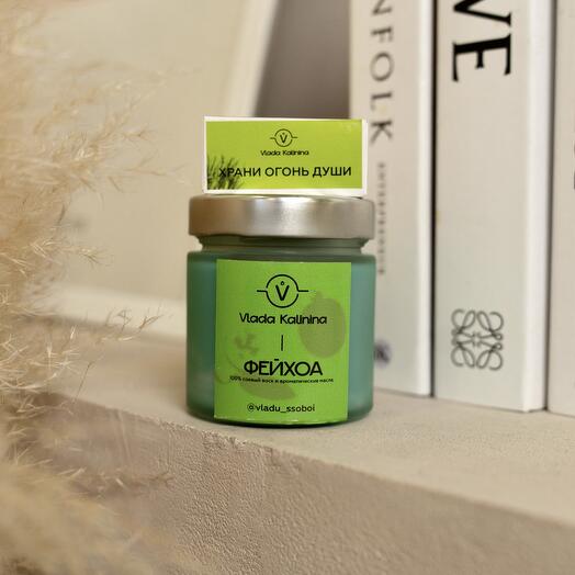 Соевая свеча ручной работы - фейхоа