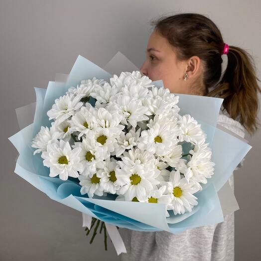 Монобукет из 9 кустовых хризантем