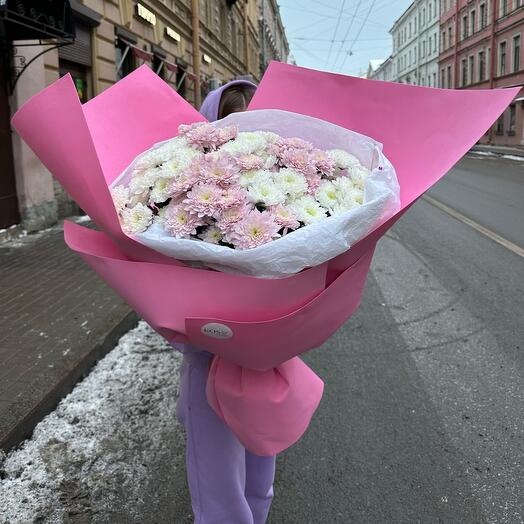 Биг-букет с вау-эффектом из хризантемы