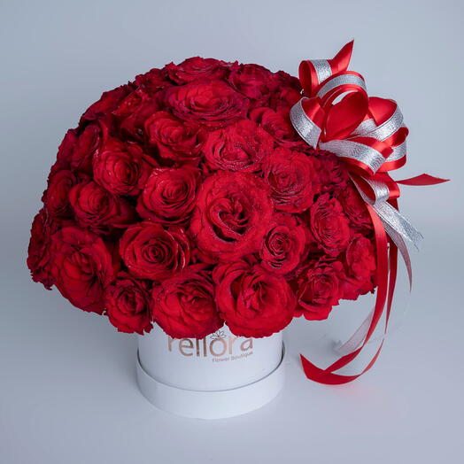 Red Roses In White Box