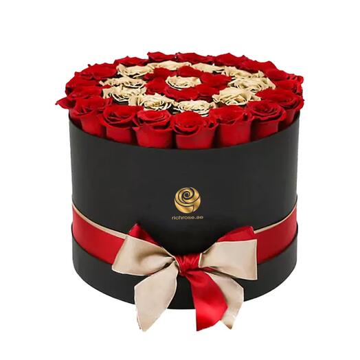 Dovey - Valentine Red and Golden Roses Box