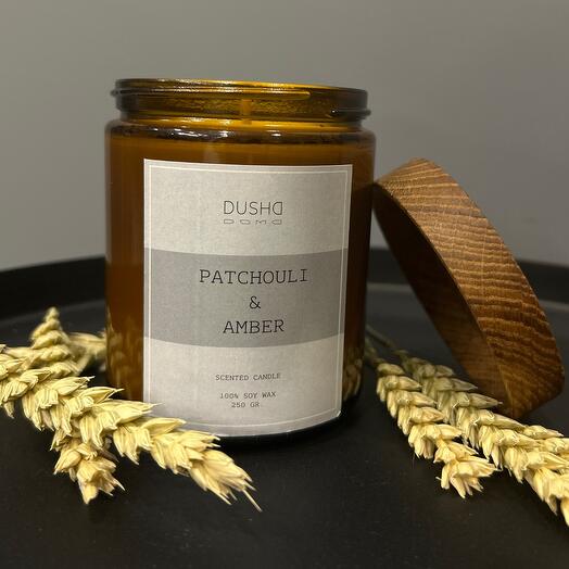 Аромасвеча ручной работы «Patchouli Amber»