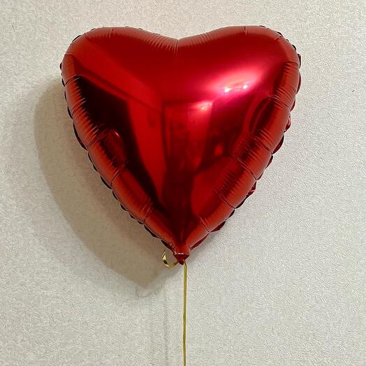 Шар фольгированное красное сердце 46 см