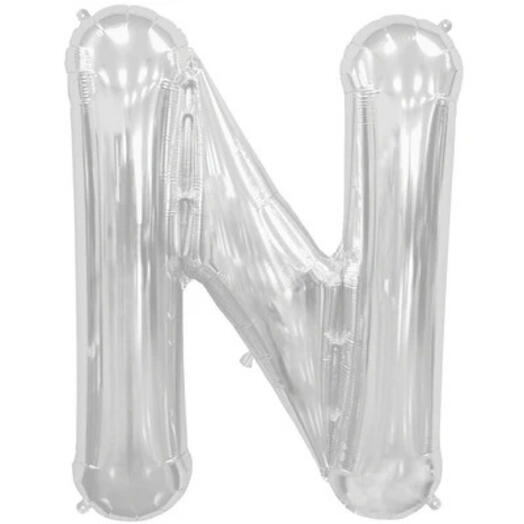 Letter N Silver Foil Balloon