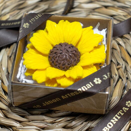 Flores de Jabon de Girasol en Caja de Regalo de Ja Bonita Fabrica