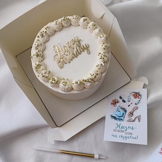 Бенто торт Happy birthday ванили