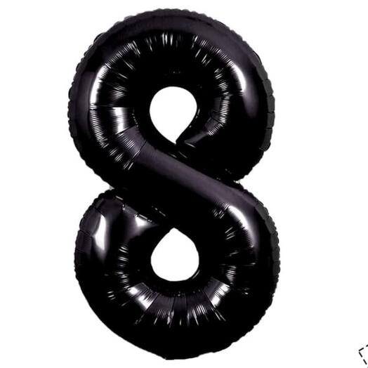 Фольгированная черная цифра "8"