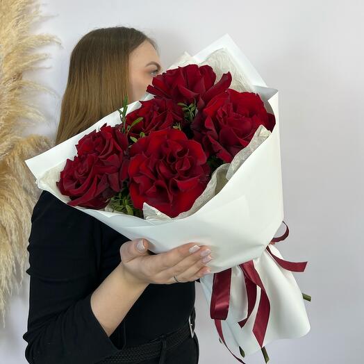 Роза красная 5 ажурных