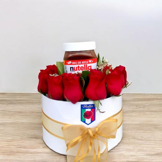 Caja de Rosas con Nutella