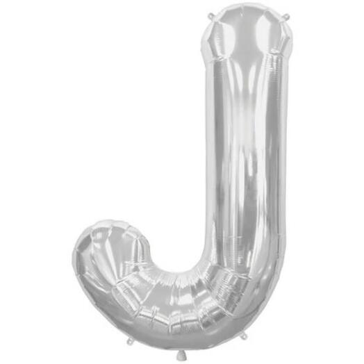 Letter J Silver Foil Balloon