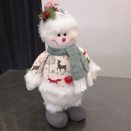 Снеговик с мехом 35 см