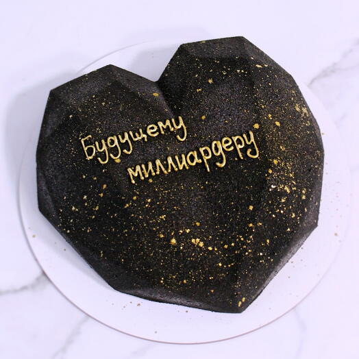 Муссовый торт сердце в подарок мужчине черный