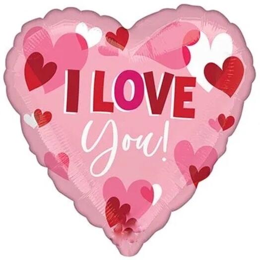 Шар фольга сердечко I love you