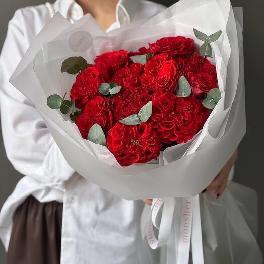 Шикарный букет из роз «Ред ай»🌹