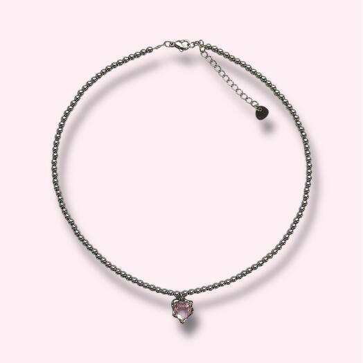 Чокер из гематита с подвеской CRYSTAL LOVE