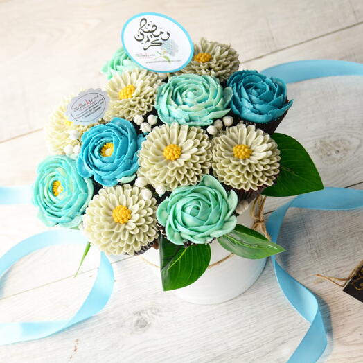 Ramadan Cupcakes Bouquet Blue