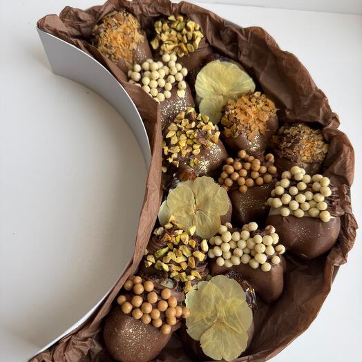 👑Королевские финики с жареными орехами  в бельгийском шоколаде