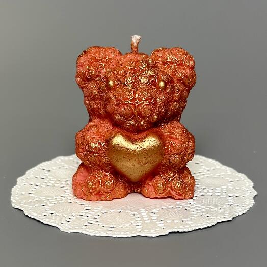 Праздничная свеча из кокосового воска для украшения тортов Bear Candle 1 ручной работы