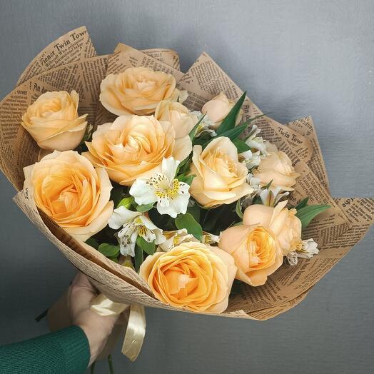 Пич аваланж и альстромерия 🧡