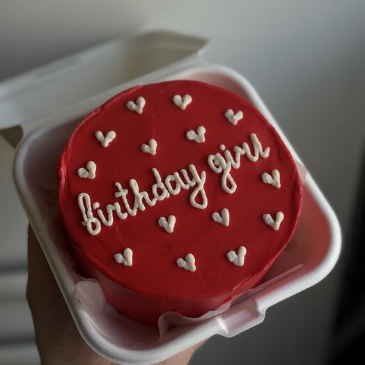 Бенто-торт S «birthday girl» красный