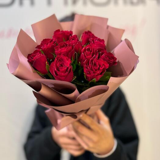 -20%АКЦИЯ🌹Акция! Монобукет-комплимент "Вечер в Париже"/роза Кения/