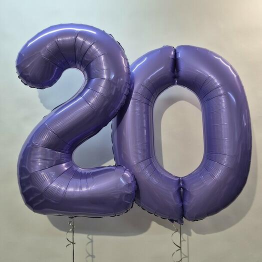 Набор шаров 20 лет, шары с гелием