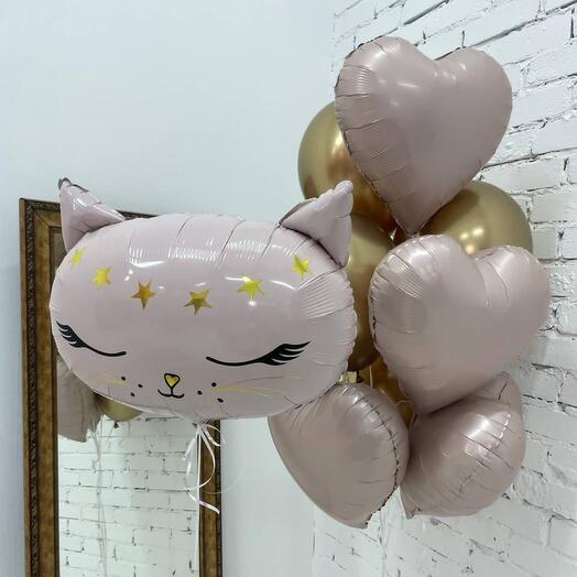 Шары для девочек Розовая Кошка