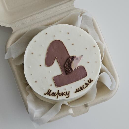 Бенто торт детский с ёжиком на каждый месяц день рождения