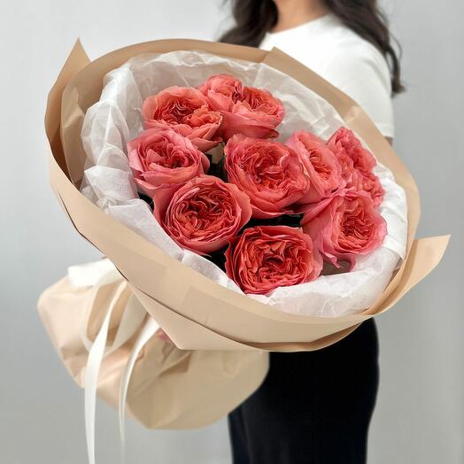 Букет "9 пионовидных роз Pink Expression"