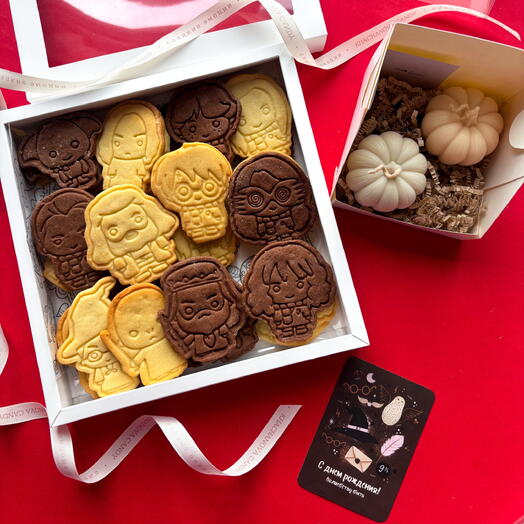 Набор волшебника средний: "печенье Гарри и свечи тыквы" на Новый год тайному санте, дочке, сыну, парню, подруге