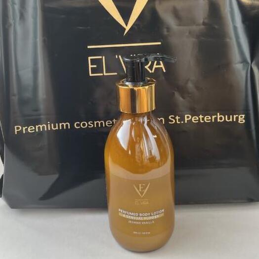 Подарок женщине лосьон для тела ELVIRA Jasmine vanilla от ELVIRA жасмин ваниль в подарочном пакете